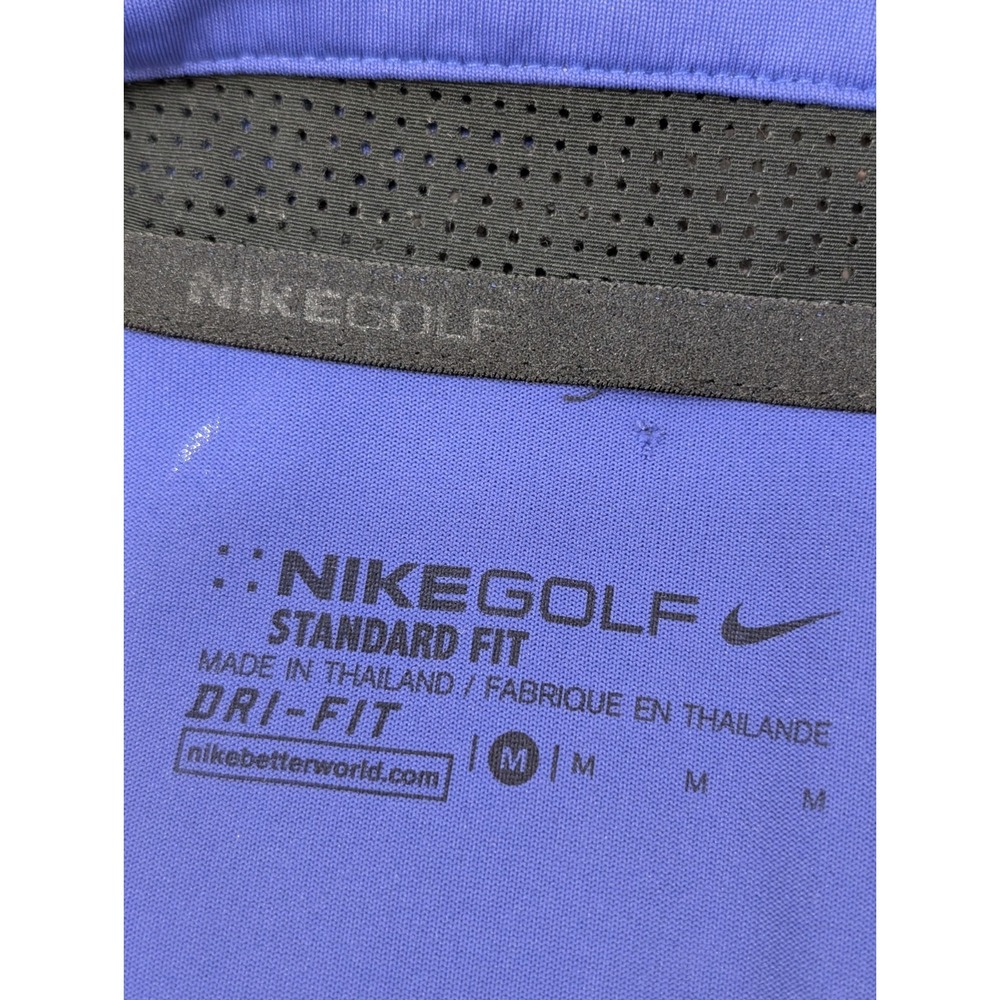 Nike Golf Dri-Fit Blue Yellow And White Colorblock Polo Shirt Men's Size Medium - Picture 7 of 10